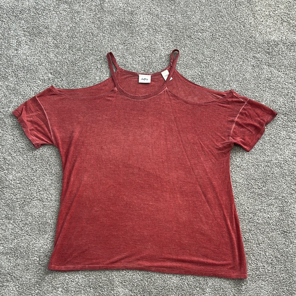 Daytrip Women's Red Maroon Cold Shoulder Top